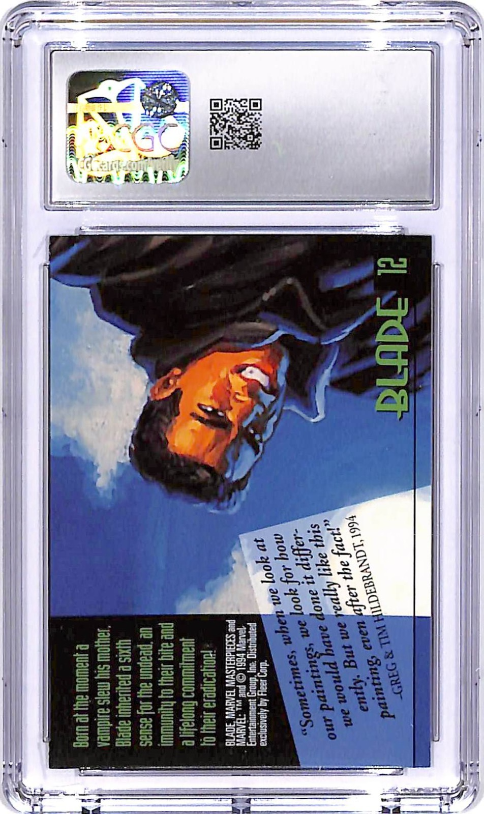 1994 Fleer Marvel Masterpieces Blade #12 CGC 10