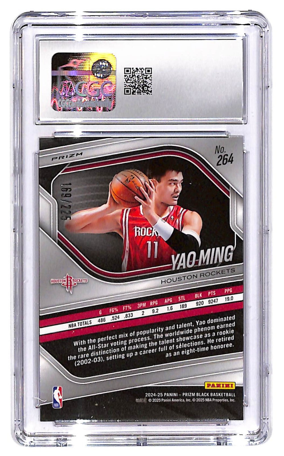2024-25 Yao Ming Panini Prizm Black #264 Basketball Prizm CGC Gem Mint 10