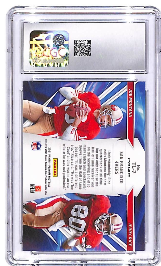 2021 Playoff Joe Montana Jerry Rice Thunder and Lightning Pink CGC 10 49ers