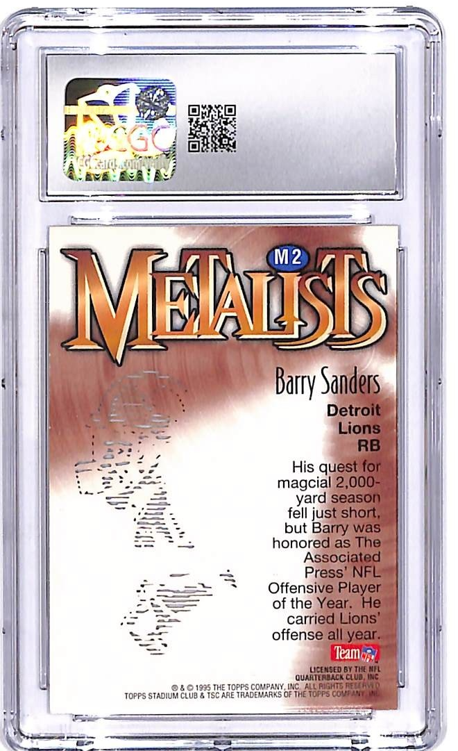 1995 Stadium Club Barry Sanders Metalists M2 CGC 9.5 Lions