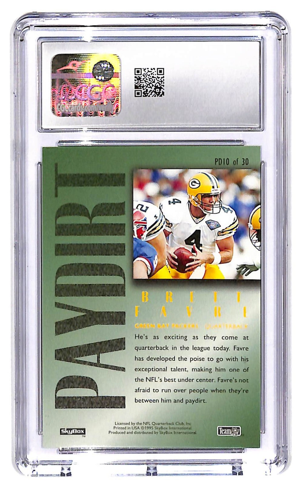 1995 Brett Favre Skybox Premium Paydirt  #PD10 Purple CGC Mint Plus 9.5