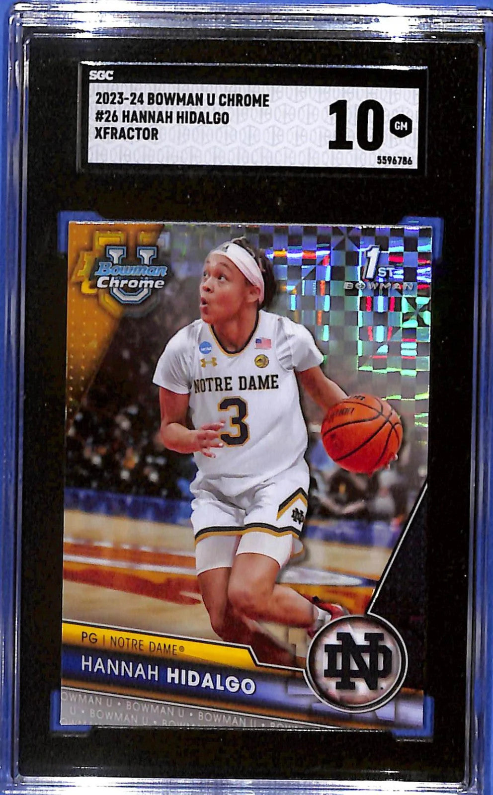 2023-24 Bowman University Chrome - Hannah Hidalgo #26 X-Fractor (RC) SGC 10 GM