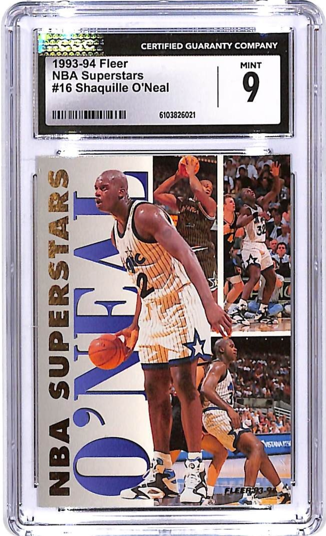 1993-94 Fleer Shaquille O'Neal NBA Superstars #16 CGC 9 Magic