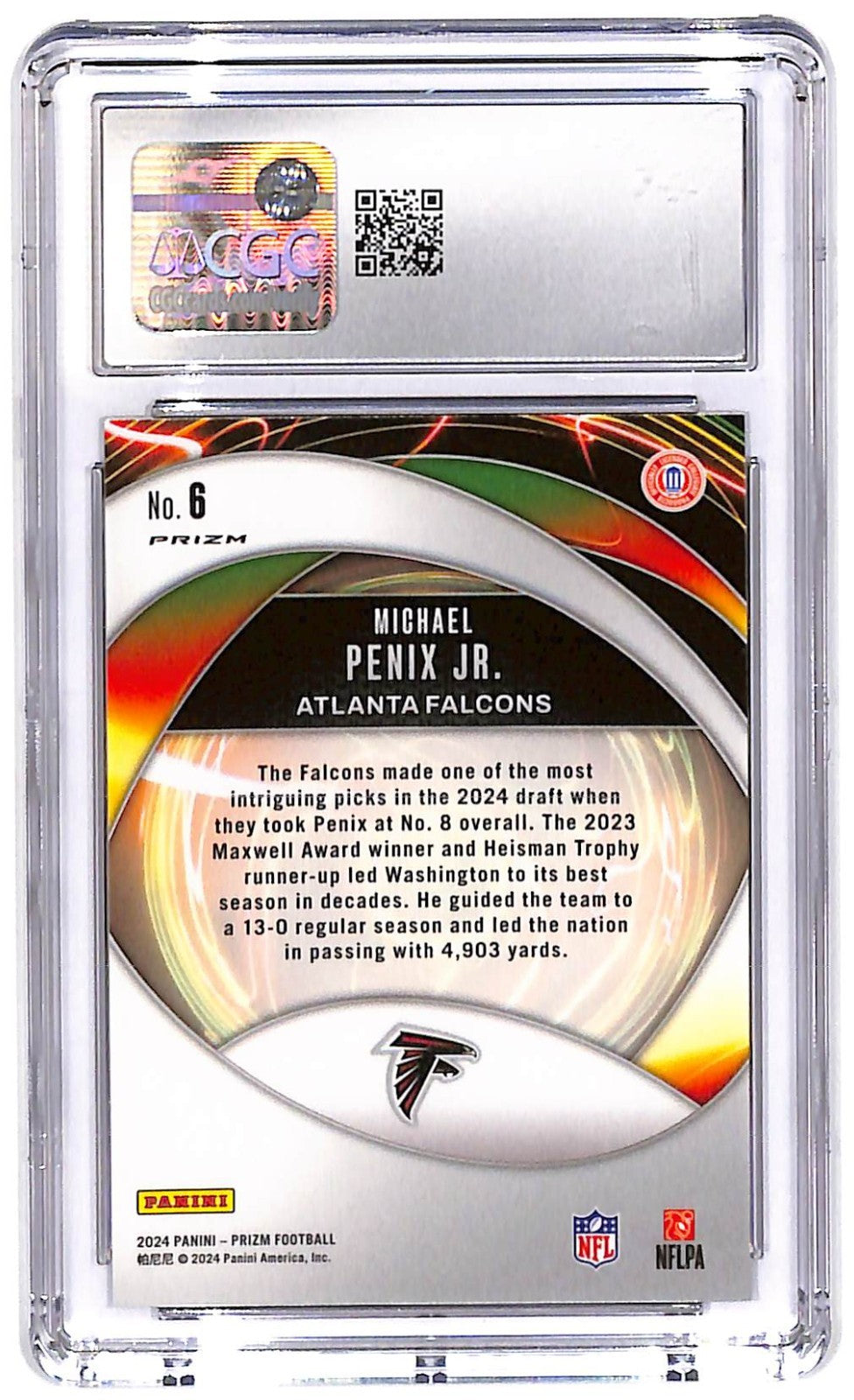 204 Michael Penix Jr. Panini Prizm Draft Picks Portals green #6 CGC Mint 10