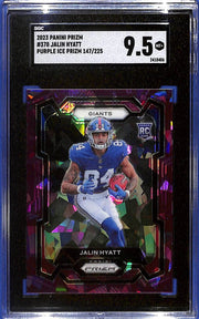 2023 Jalin Hyatt Panini Prizm #378 Purple Ice Prizm #147/225 (RC) SGC 9.5