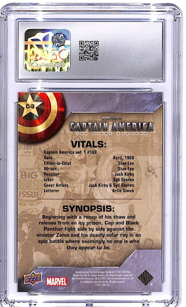 2011 Upper Deck Captain America The First Avenger Comic Covers #3 CGC 10