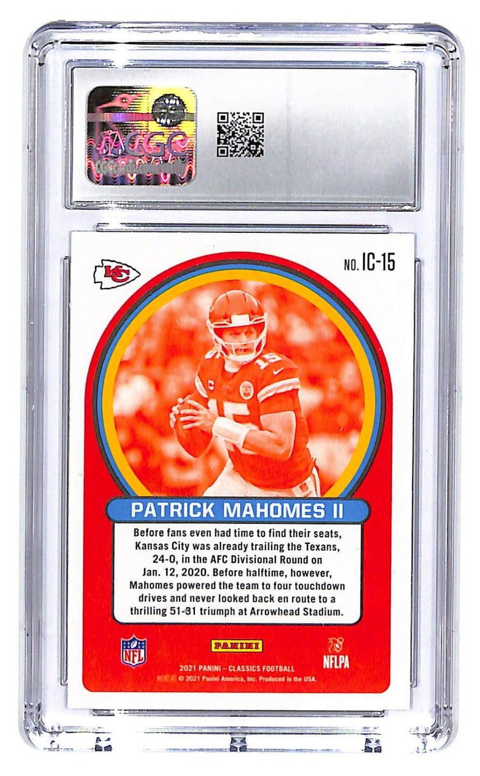 2021 Patrick Mahomes II Panini Classics Instant Classics  #IC-15 CGC Mint 9.5