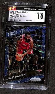 2016/17 Prizm First Steps #10 James Harden Teal Wave #20/25 CGC 10 Gem Mint
