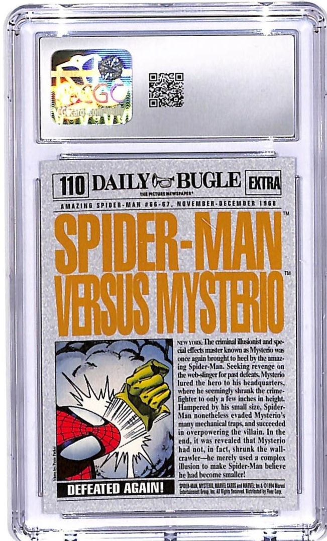 1994 Fleer Amazing Spider-Man 1st Edition Spider-Man vs Mysterio #110 CGC 10