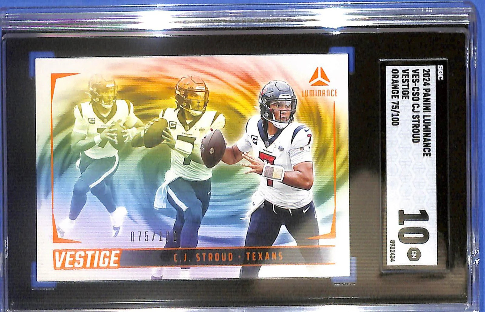 2024 Luminance CJ Stroud Vestige Orange /100 SGC 10 VES-CSO Houston Texans