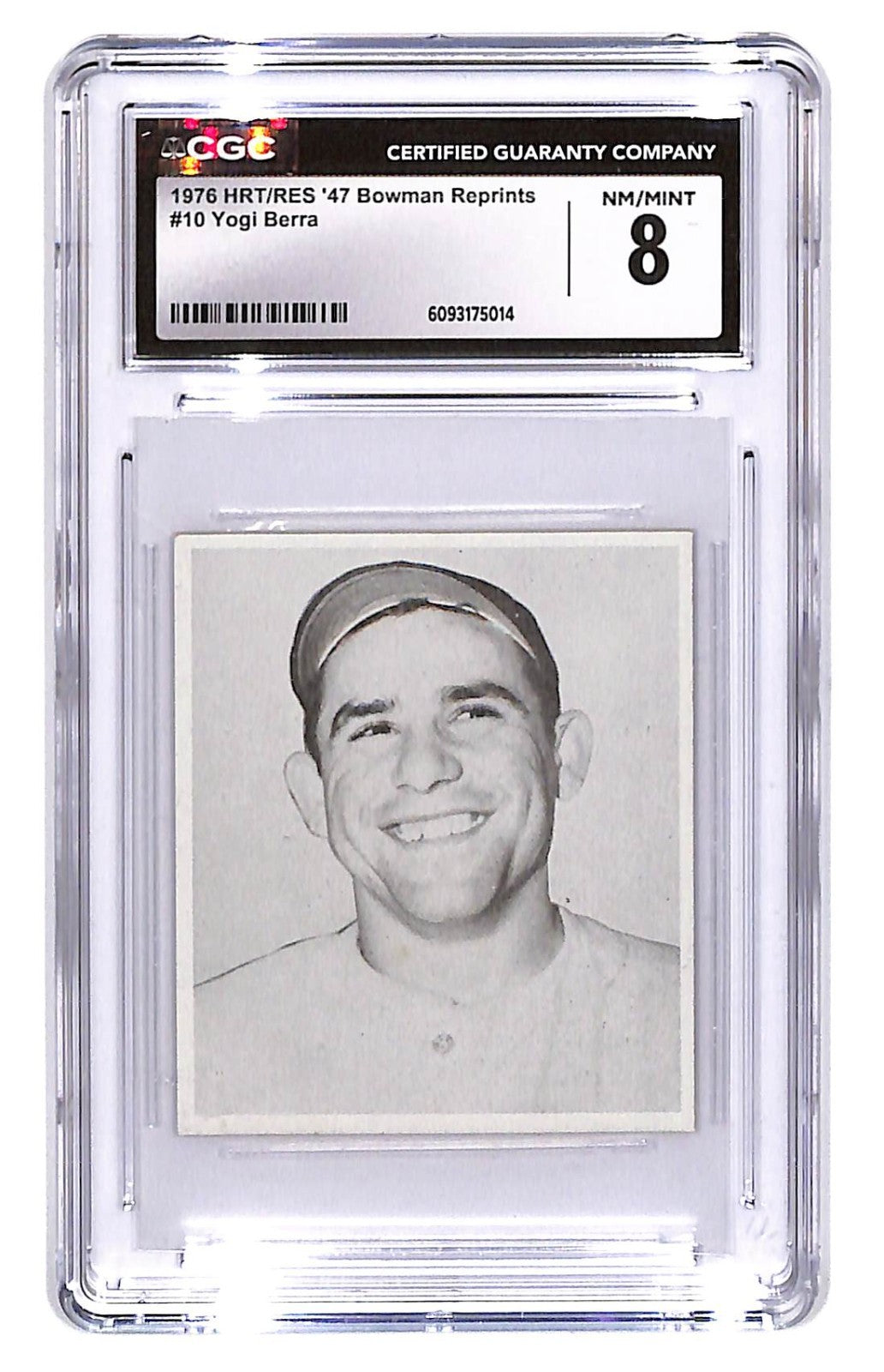 1976 Yogi Berra HRT/RES '47 Bowman Reprints #10 CGC Near Mint 8