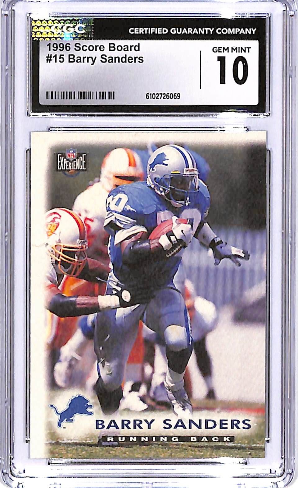 1996 Score Board Barry Sanders #15 CGC 10 Lions