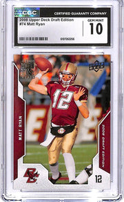 2008 Upper Deck Draft Edition Matt Ryan Rookie RC #74 CGC 10