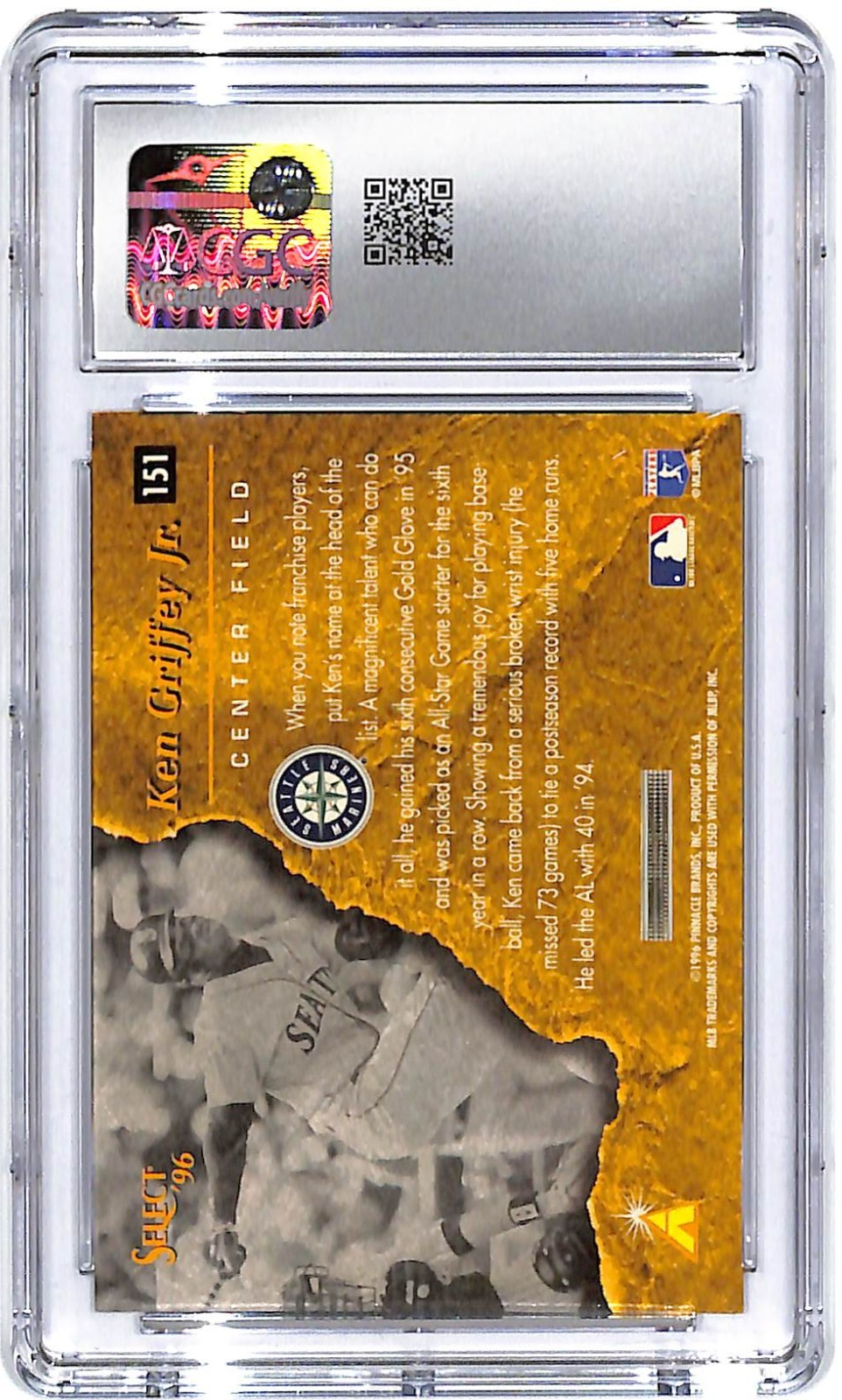 1996 Ken Griffey Jr. Select #151 CGC Mint Plus 9.5