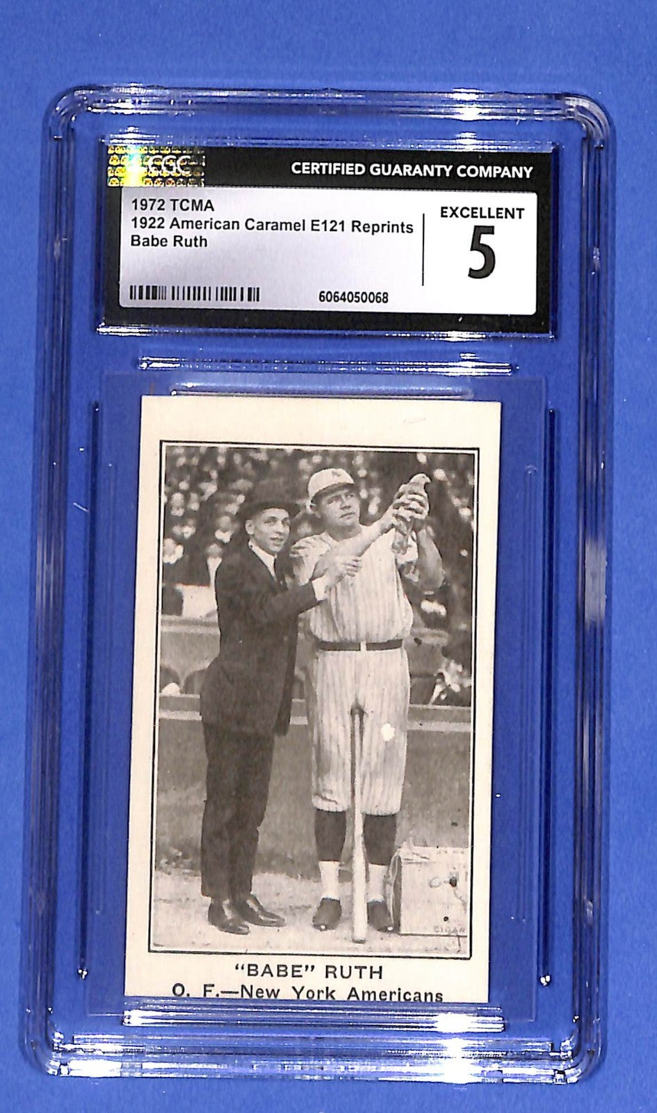 1972 TCMA 1922 American Caramel E121 Reprints Babe Ruth CGC 5 HOF N.Y. Yankees