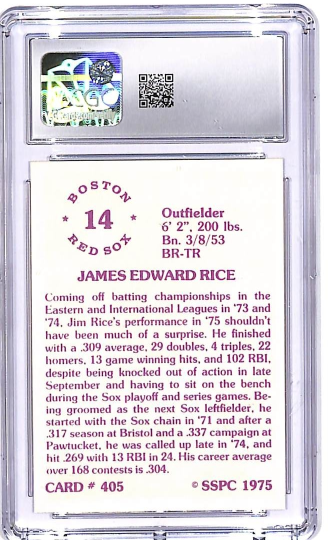 1976 SSPC Jim Rice Rookie RC #405 CGC 9.5 Red Sox