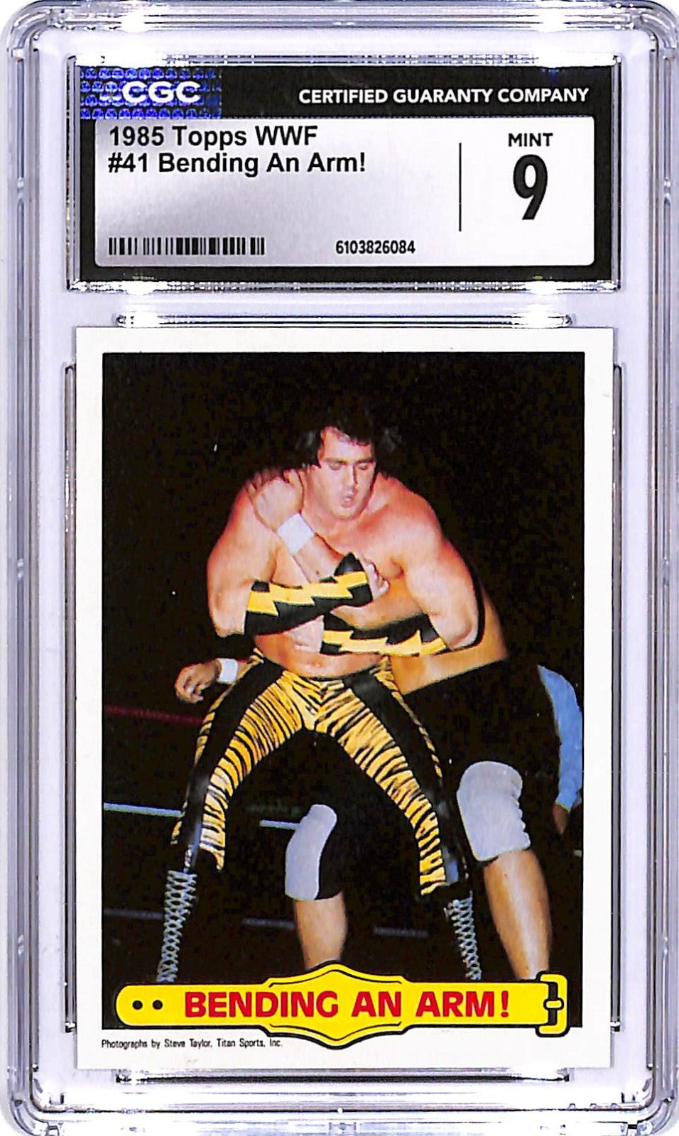 1985 Topps WWF Bending An Arm Brutus Beefcake #41 CGC 9