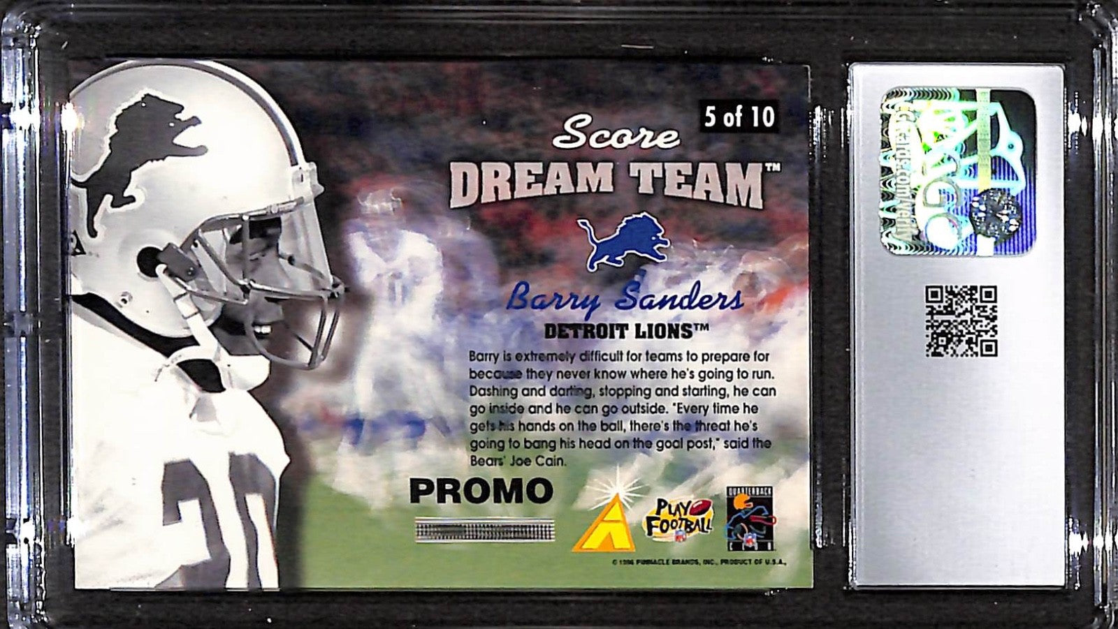 1996 Score Barry Sanders Dream Team Promo #5 CGC 9.5