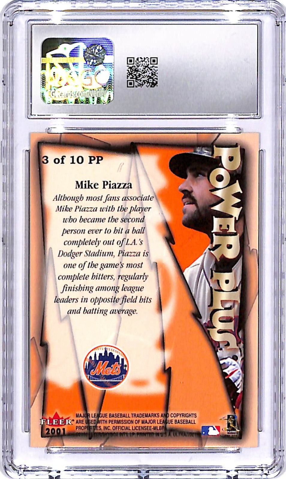 2001 Fleer Ultra Mike Piazza Power Plus #3PP CGC 9.5 Mets