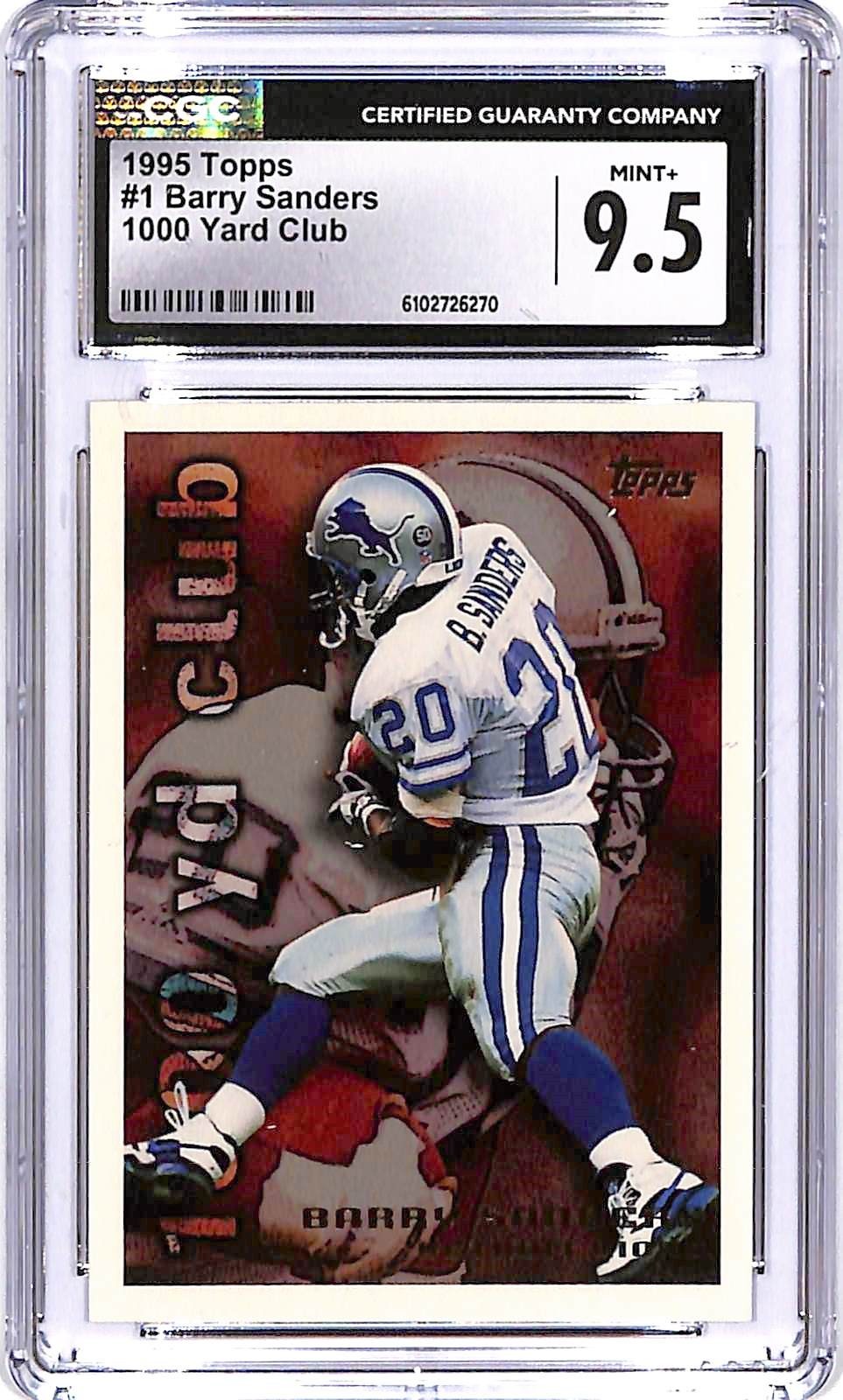 1995 Topps Barry Sanders 1000 Yard Club #1 CGC 9.5 Lions