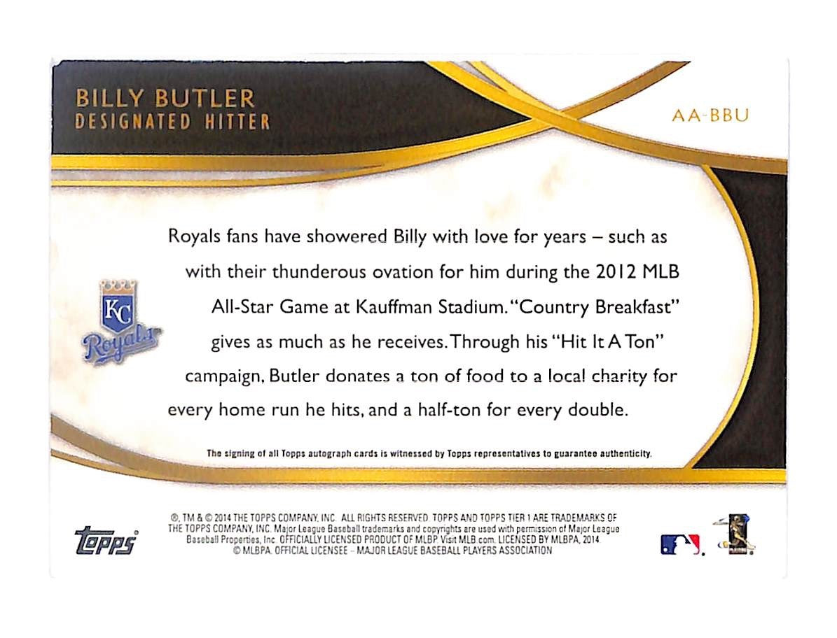 2014 Billy Butler Topps Tier One Acclaimed Autographs - AA-BBU #89/299