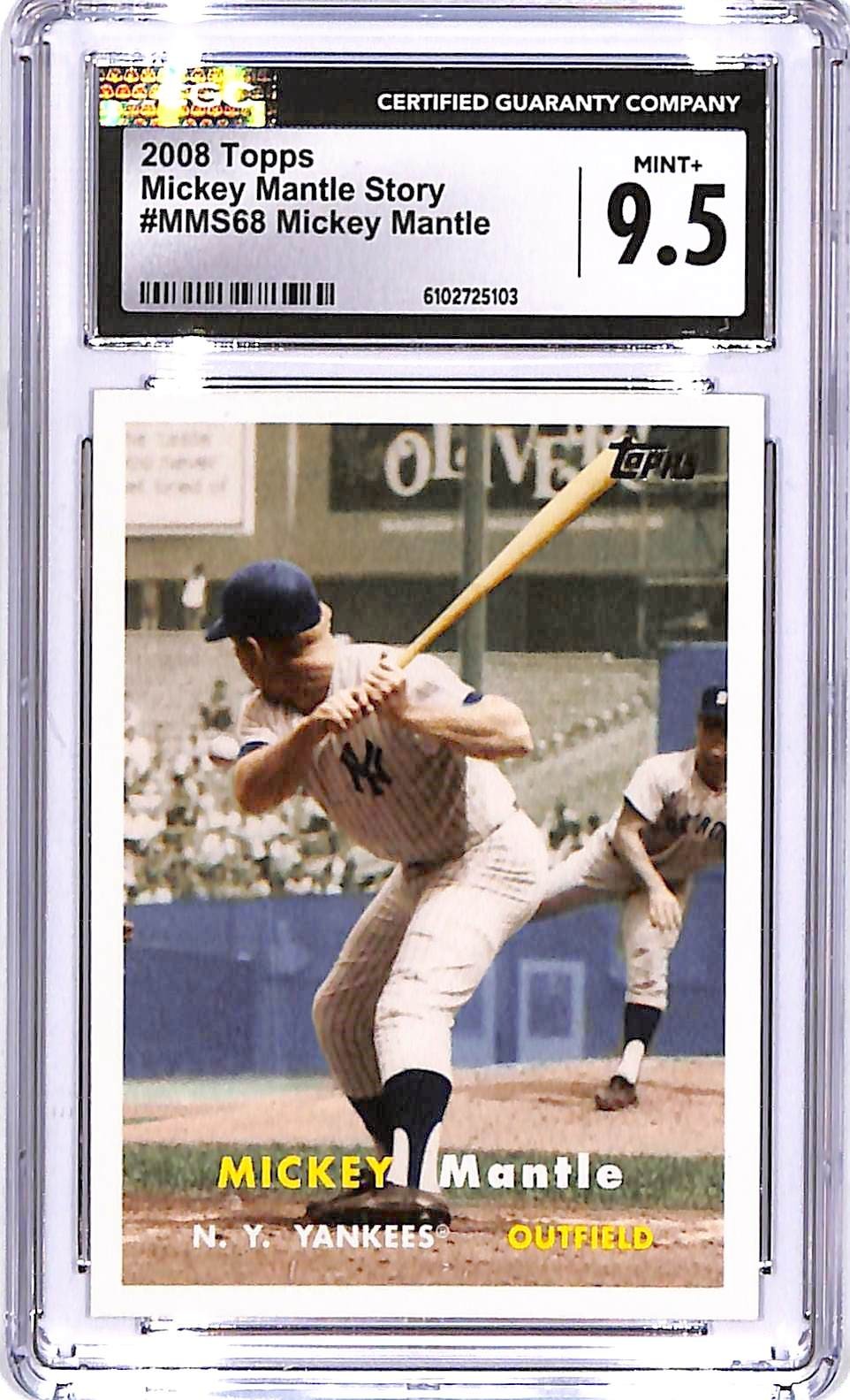 2008 Topps Mickey Mantle Story MMS68 CGC 9.5 Yankees