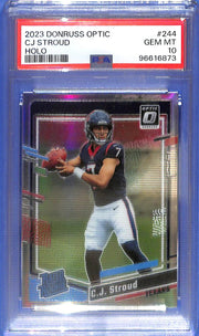 2023 Donruss Optic CJ Stroud Rated Rookie RC Holo PSA 10 #244 Houston Texans