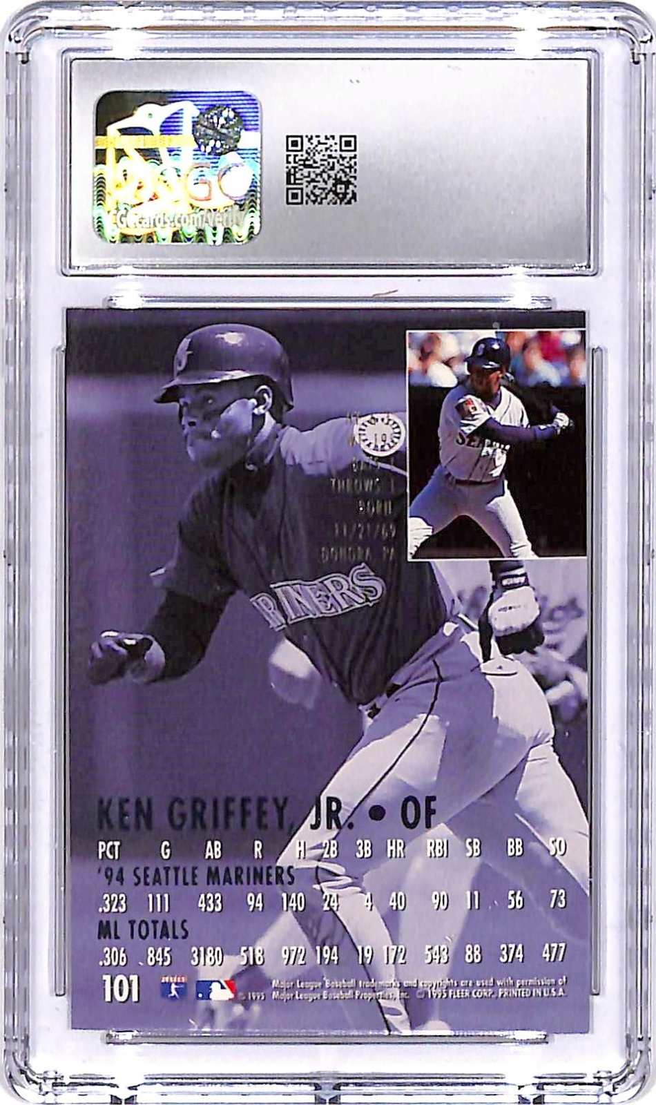 1995 Fleer Ultra Ken Griffey Jr #101 CGC 9.5 Mariners