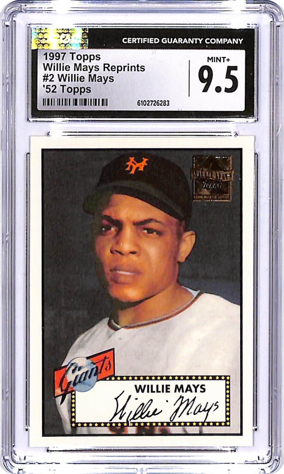 1997 Topps Willie Mays Reprints 52 Topps #2 CGC 9.5 Giants