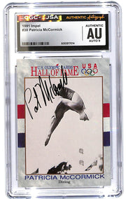1991 Patrica McCormick Impel U.S. Olympic HOF #30 CGC - JSA Authentic Auto 9