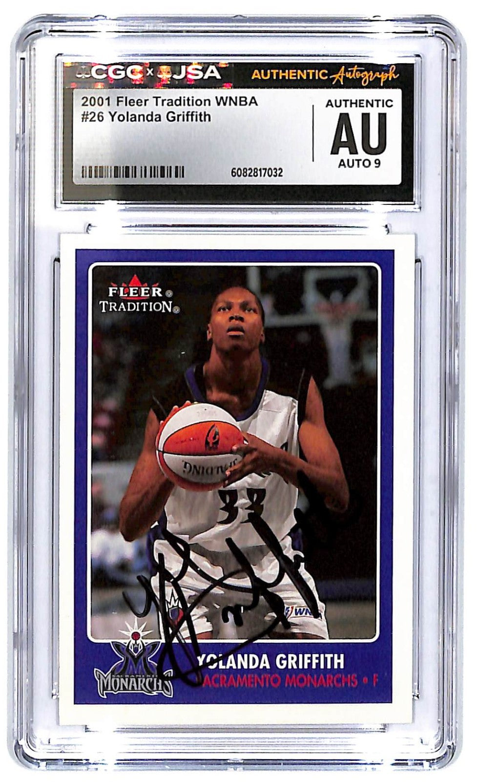 2001 Yolanda Griffith Fleer Tradition WNBA #26 CGC - JSA Authentic 9