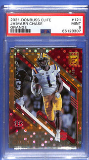 2021 Elite Ja'Marr Chase Rookie RC Orange /49 PSA 9 #121 Bengals