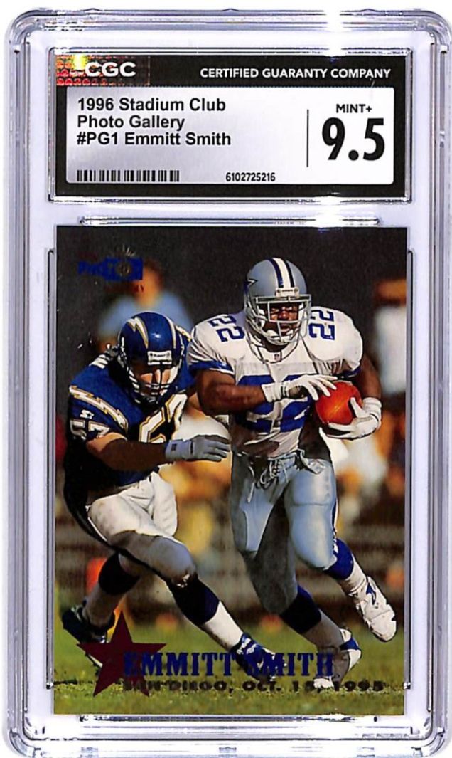 1996 Topps Stadium Club Emmitt Smith Photo Gallery PG1 CGC 9.5 Cowboys