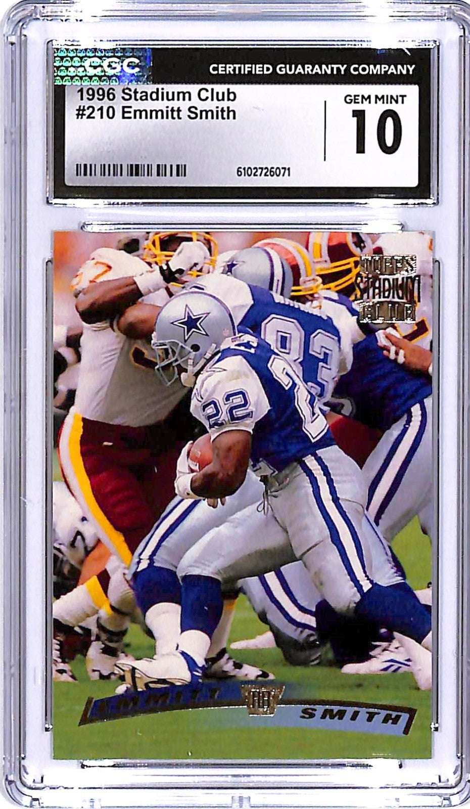 1996 Stadium Club Emmitt Smith #210 CGC 10 Cowboys