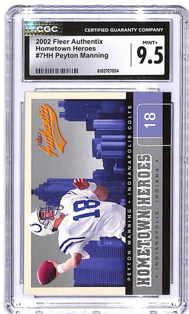 2002 Fleer Authentic Peyton Manning Hometown Heroes 7HH CGC 9.5 Colts