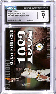 2015 Topps Rickey Henderson Highlight of the Year #49 CGC 9 Athletics