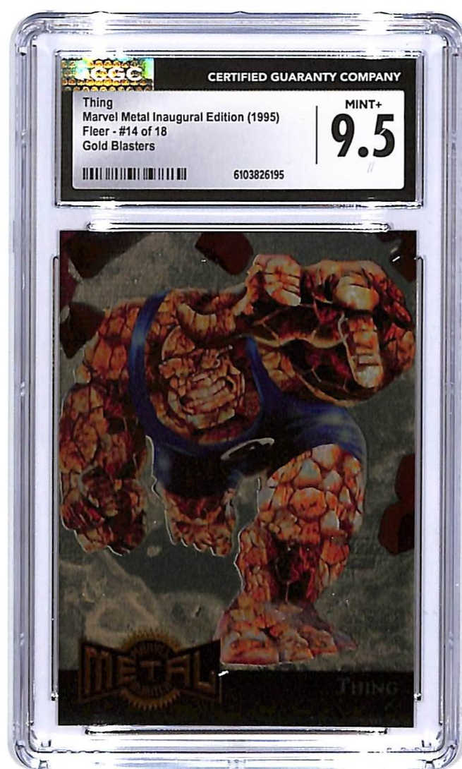 1995 Fleer Marvel Metal Thing Gold Blasters #14 CGC 9.5