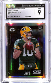 2020 Chronicles Jordan Love Score Update Rookie RC Silver #444 CGC 9 Packers