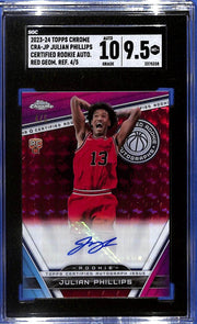 2023 Julian Phillips Topps Chrome Red Rookie Auto #4/5 -CRA-JP SGC 9.5 Auto 10