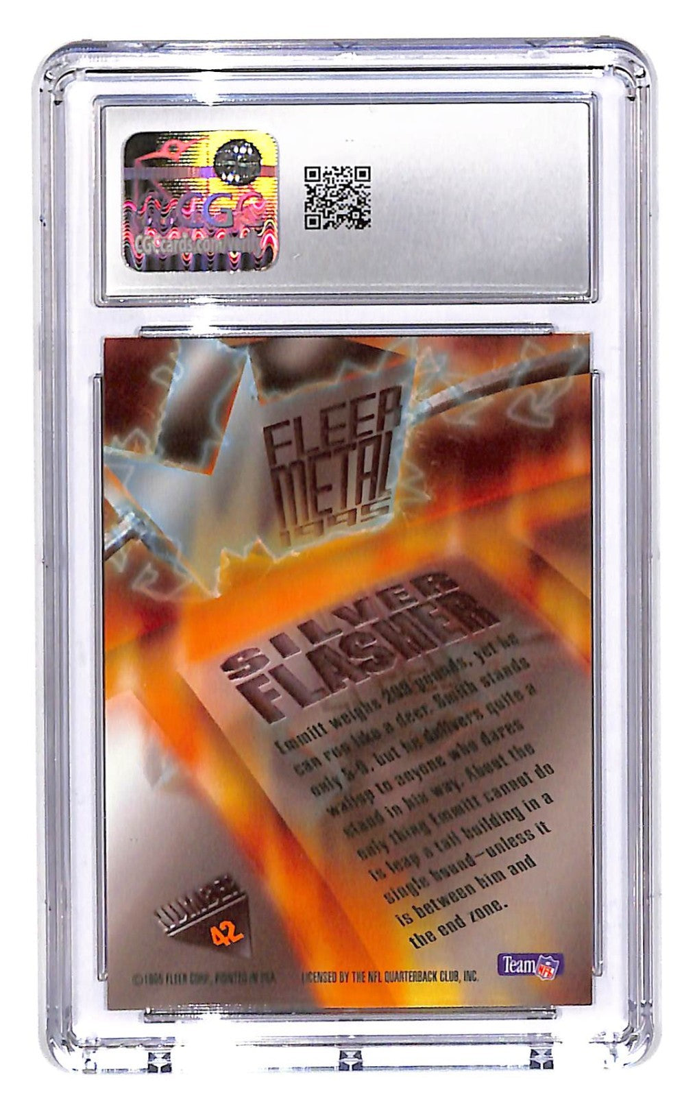 1995 Emmitt Smith Fleer Metal - Silver Flasher  #42 CGC Mint 10