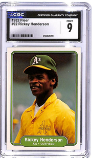 1982 Fleer Rickey Henderson #92 CGC 9 Athletics