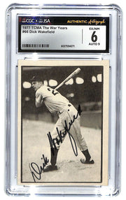 1977 TCMA Dick Wakefield The War Years - #66 Auto CGC 6 - JSA Authentic Auto 9