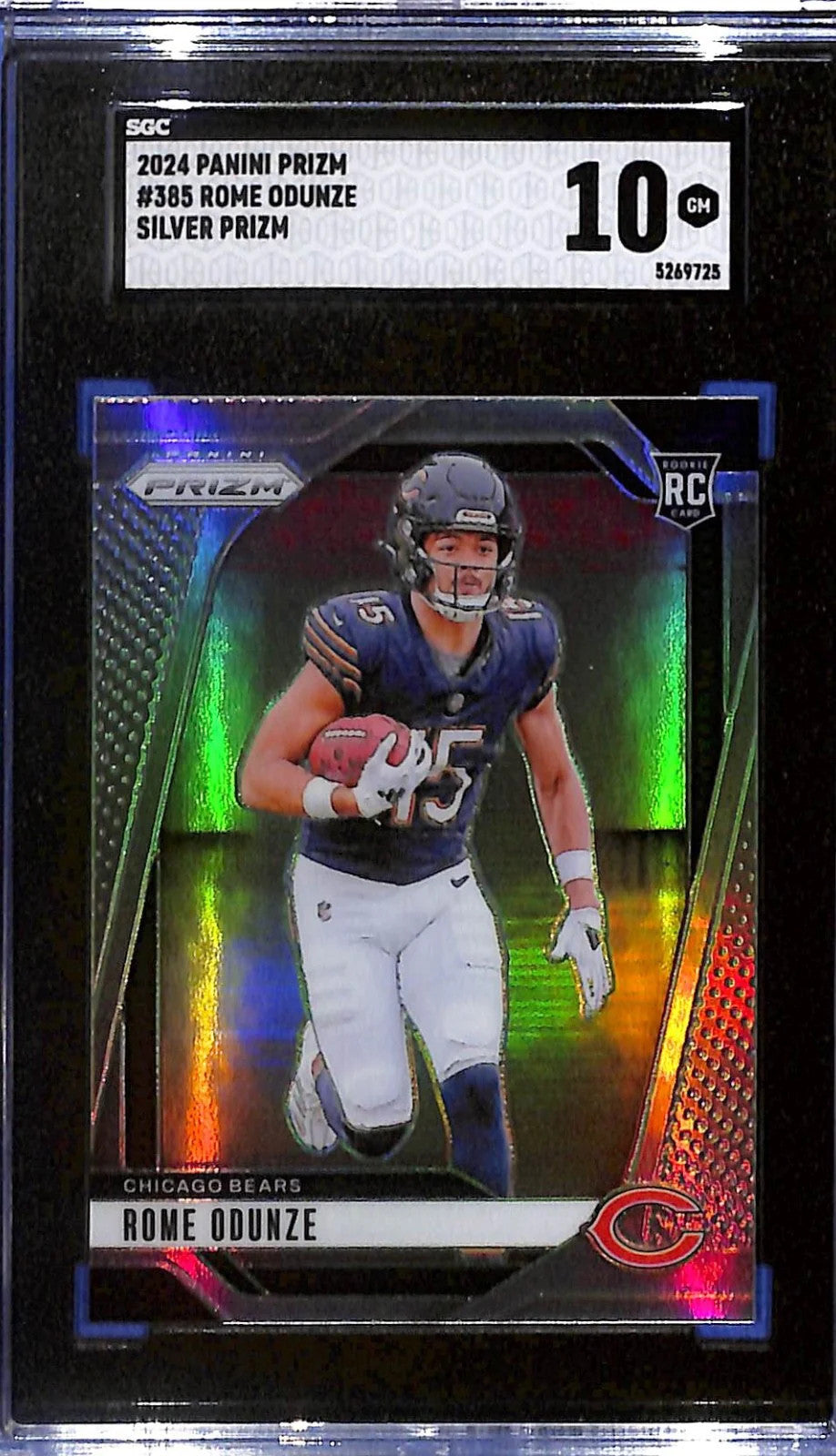 2024 Panini Prizm - Rookies Rome Odunze #385 Silver Prizm (RC) Chicago Bears