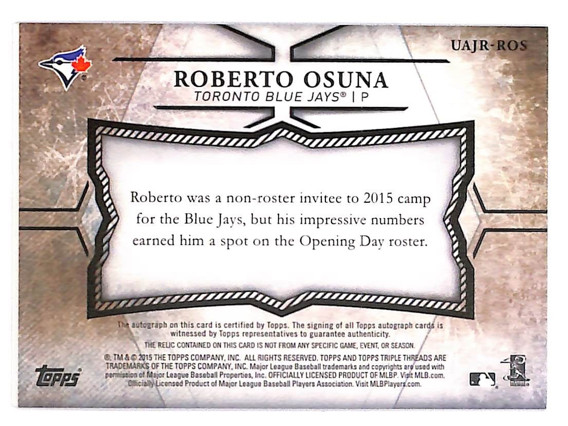 2015 Roberto Osuna Topps Triple Threads Unity Auto Jumbo Relic UAJR-ROS #35/75