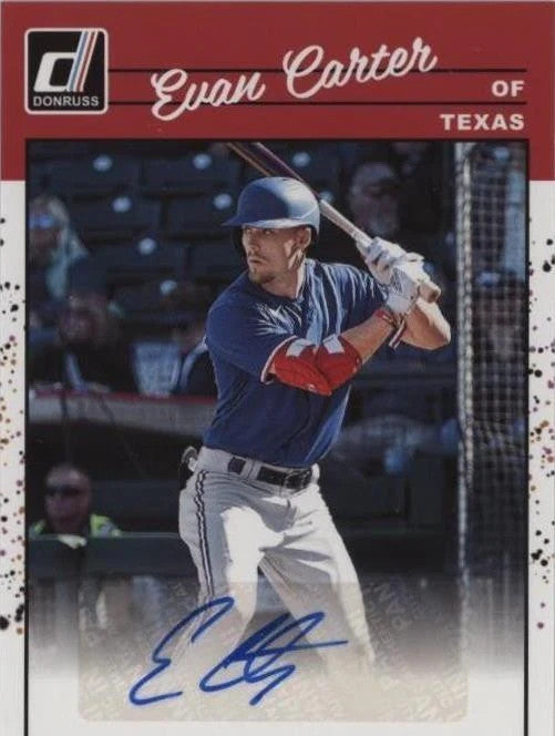 2023 Evan Carter Panini Donruss - Retro 1990 Auto 90S-EC (RC)