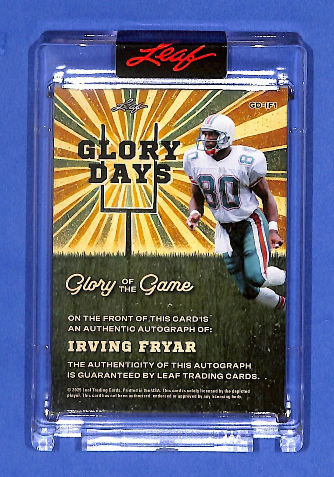 2025 Leaf Glory of the Game Irving Fryar Autograph Glory Days #3/12 9/4/94