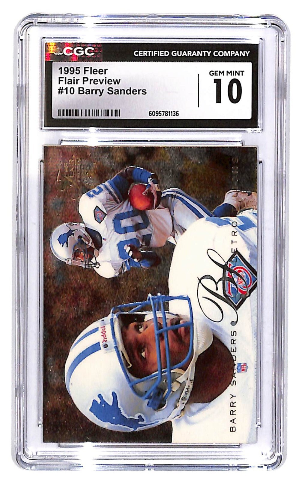 1995 Barry Sanders Fleer Flair Preview  #10 CGC Mint 10