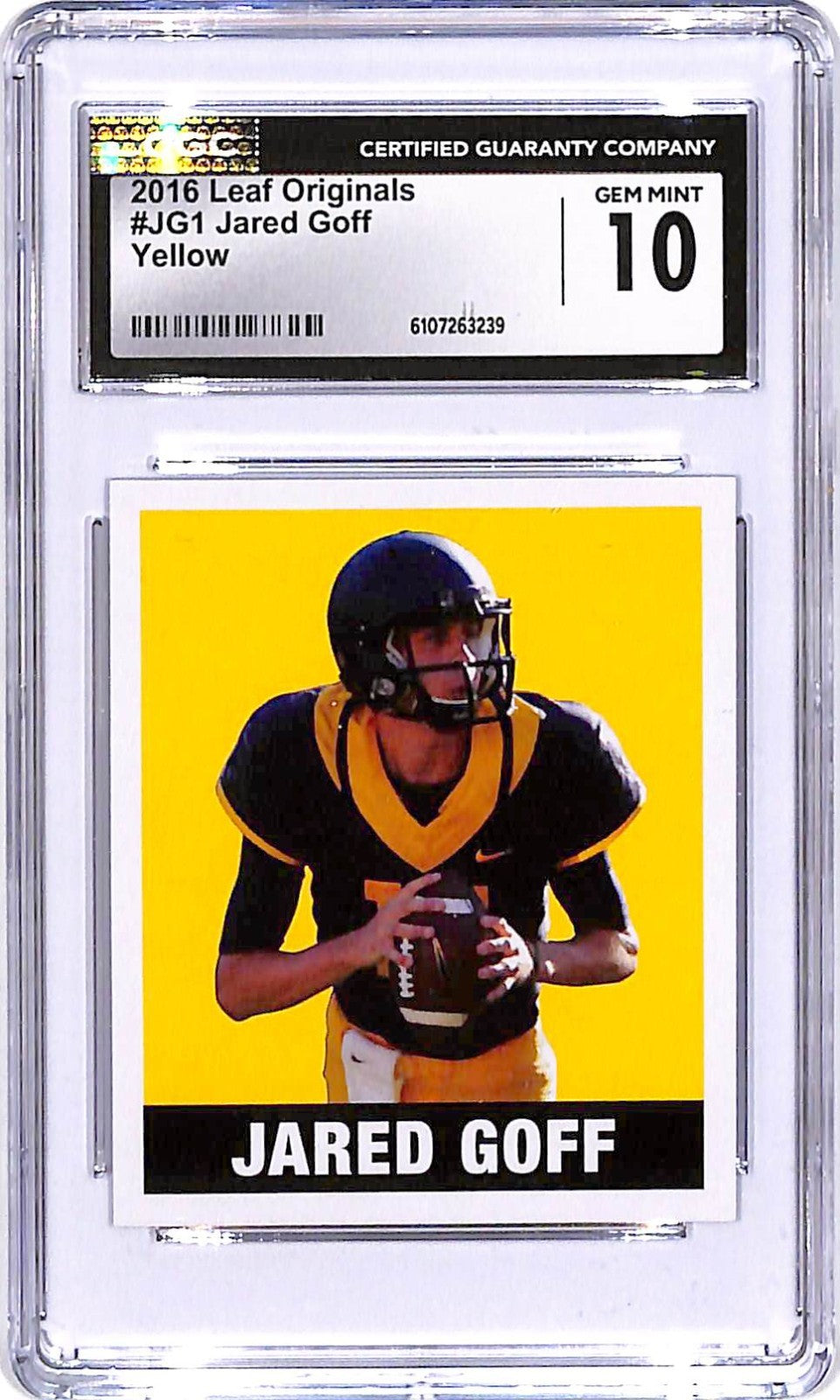 2016 Leaf Originals Jared Goff Rookie RC Yellow /99 CGC 10