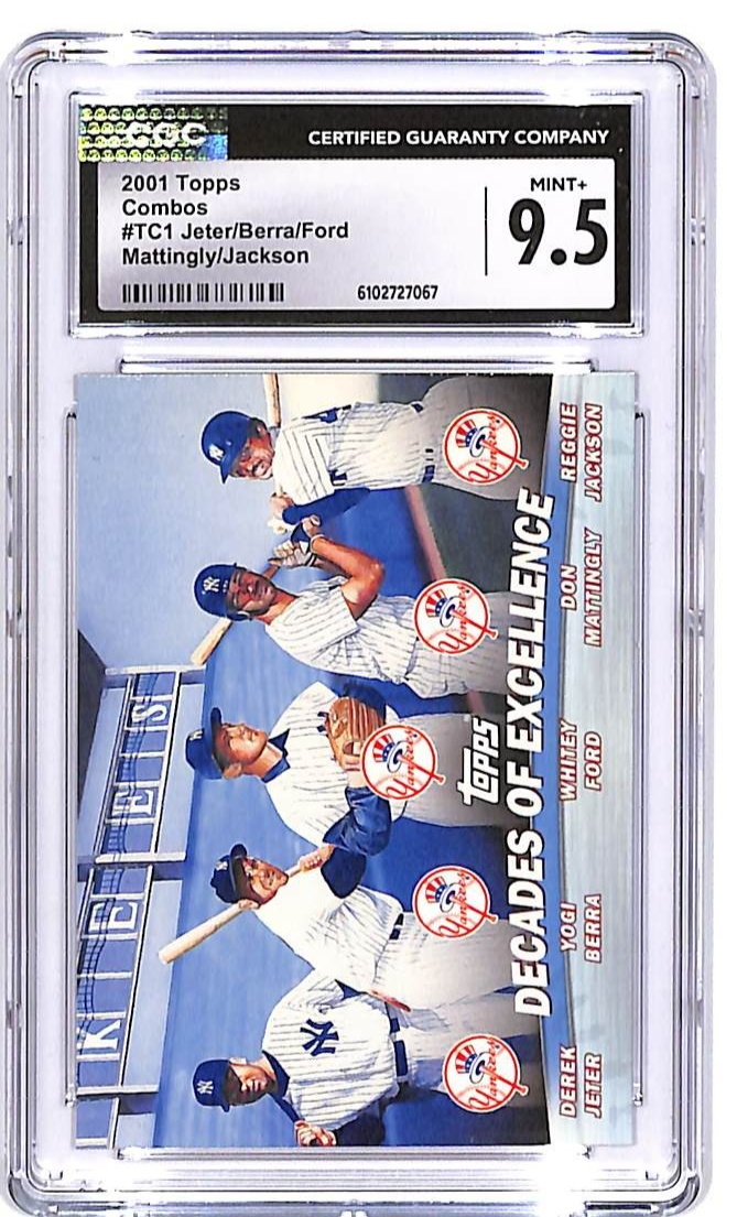 2001 Topps Derek Jeter Yogi Berra Ford Don Mattingly Jackson Combos CGC 9.5