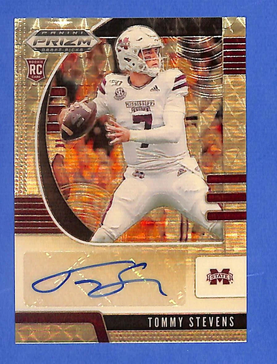 2020 Panini Prizm Draft Pricks Tommy Stevens RC Auto Gold Vinyl Prizm #5/5